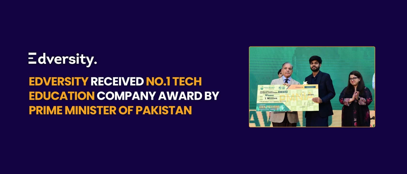 Edversity Wins National Innovation Award 2023 by Prime Minister of Pakistan
